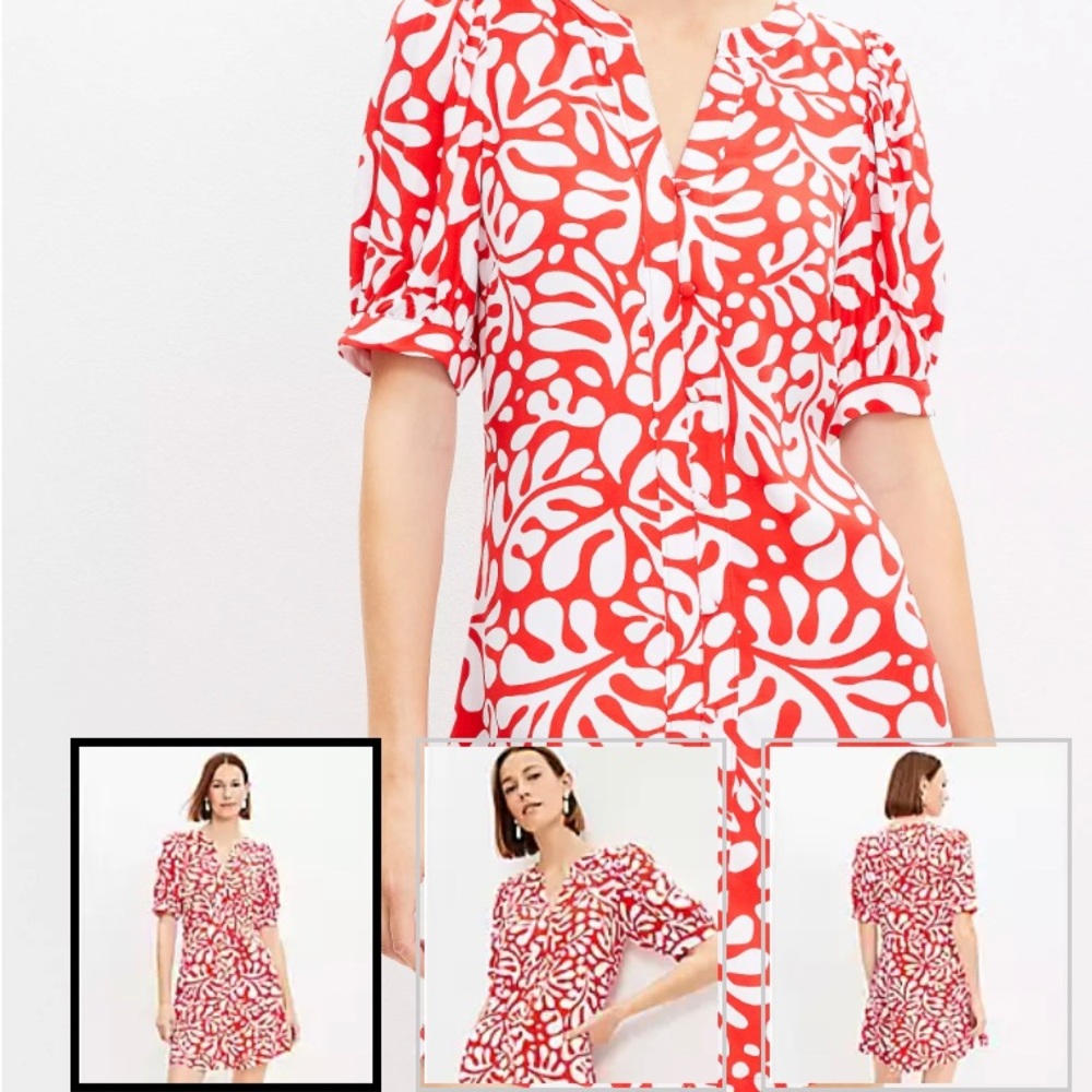 Beautiful LOFT dress! Red and white perfect for summer vacation.